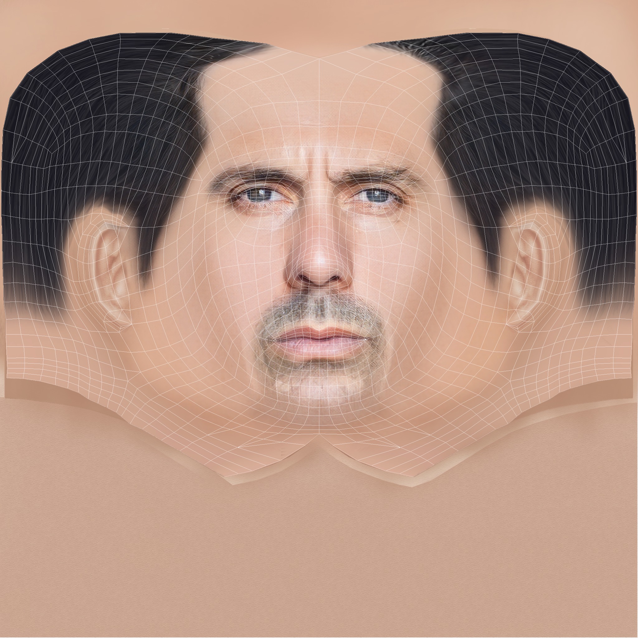 Olivier Raynal Head - Low poly head for game Low-poly 3D model_8