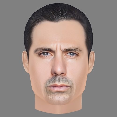 Olivier Raynal Head - Low poly head for game Low-poly 3D model