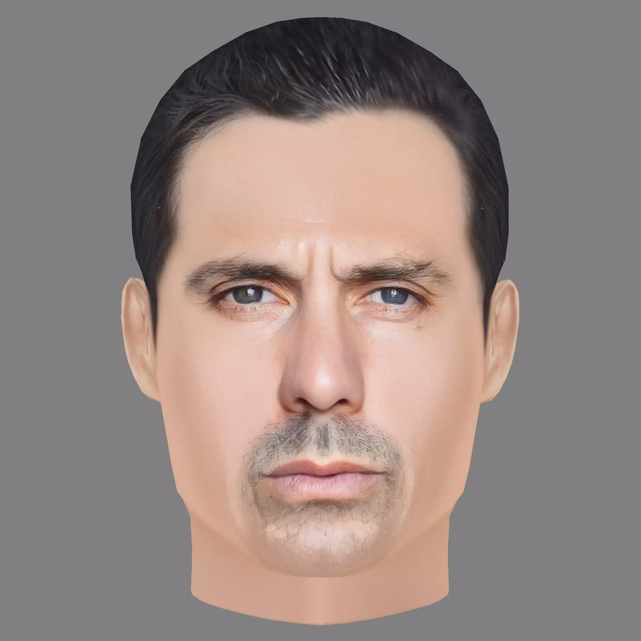 Olivier Raynal Head - Low poly head for game Low-poly 3D model_0