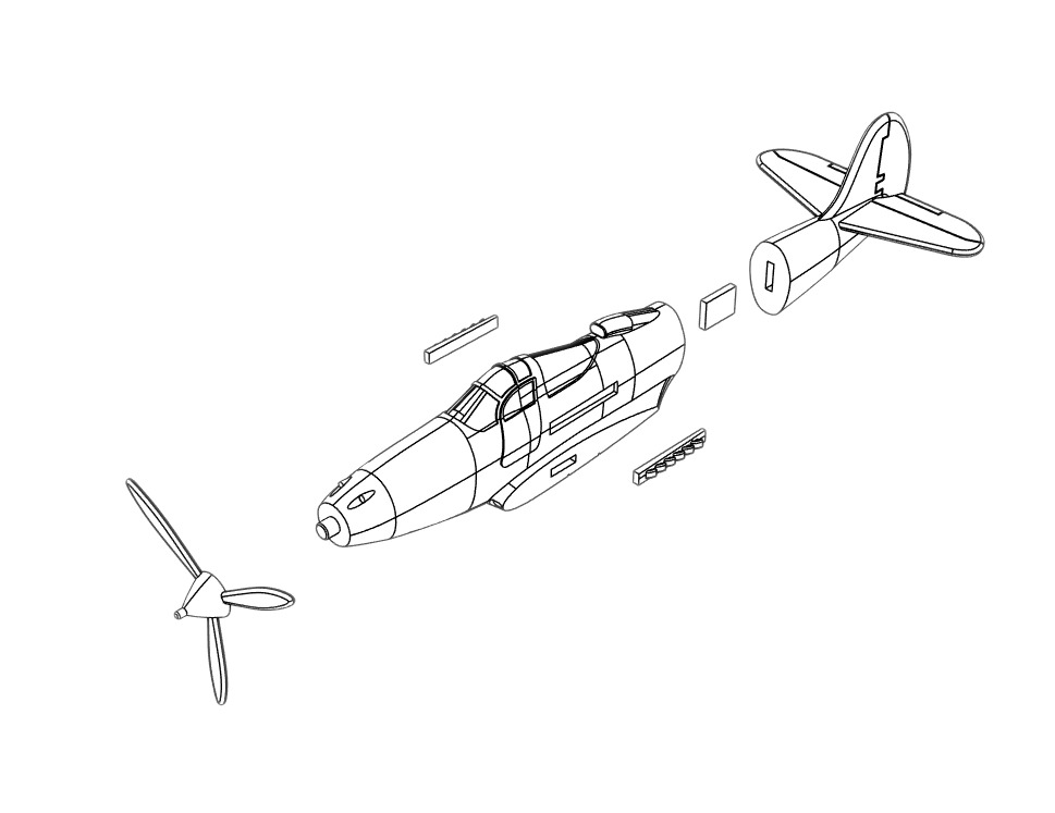 Bell P-39 Airacobra - STL files for 3D printing 3D print model_17