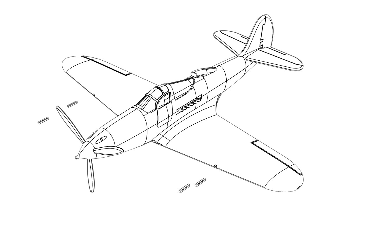 Bell P-39 Airacobra - STL files for 3D printing 3D print model_20