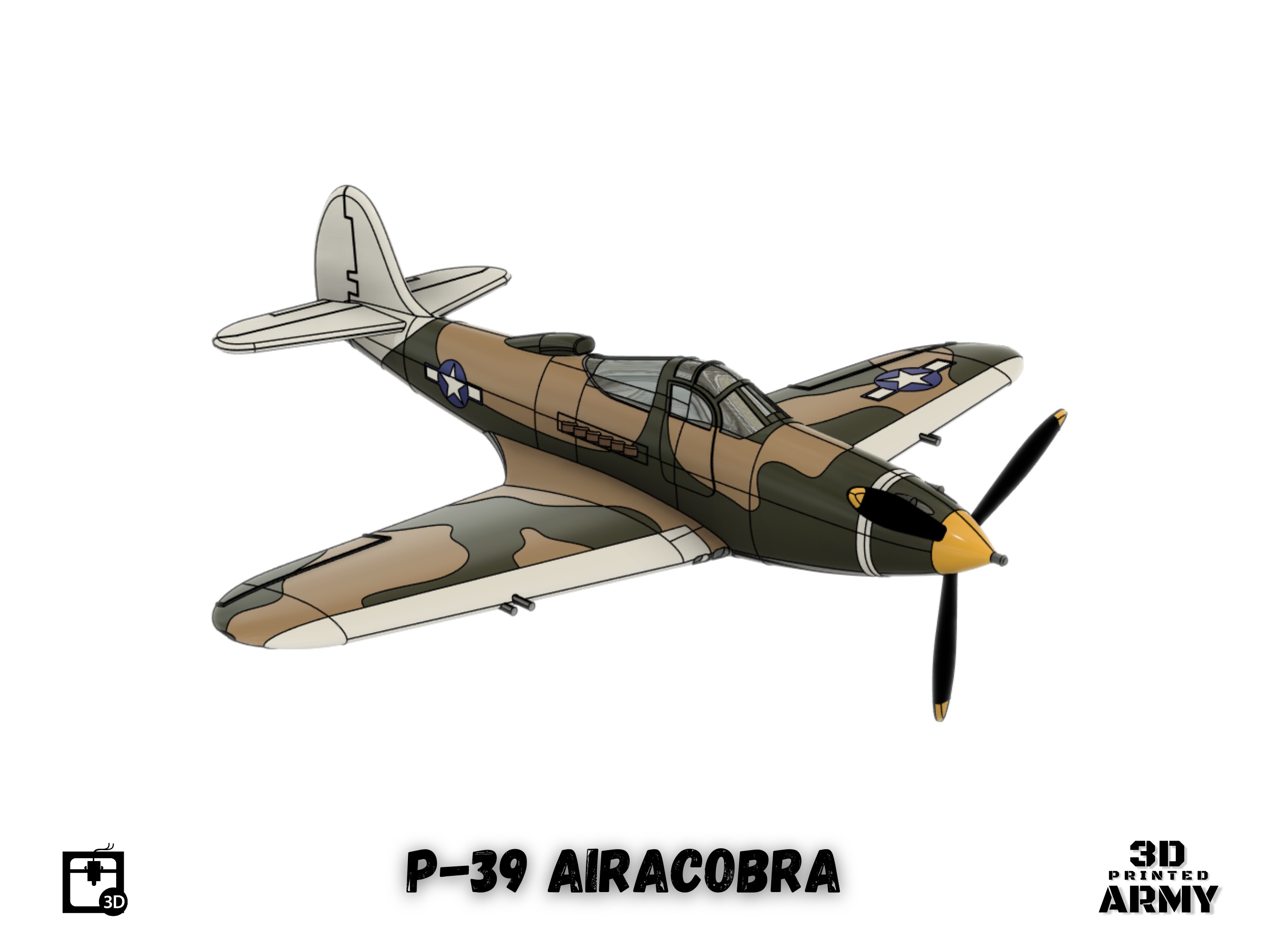 Bell P-39 Airacobra - STL files for 3D printing 3D print model_1