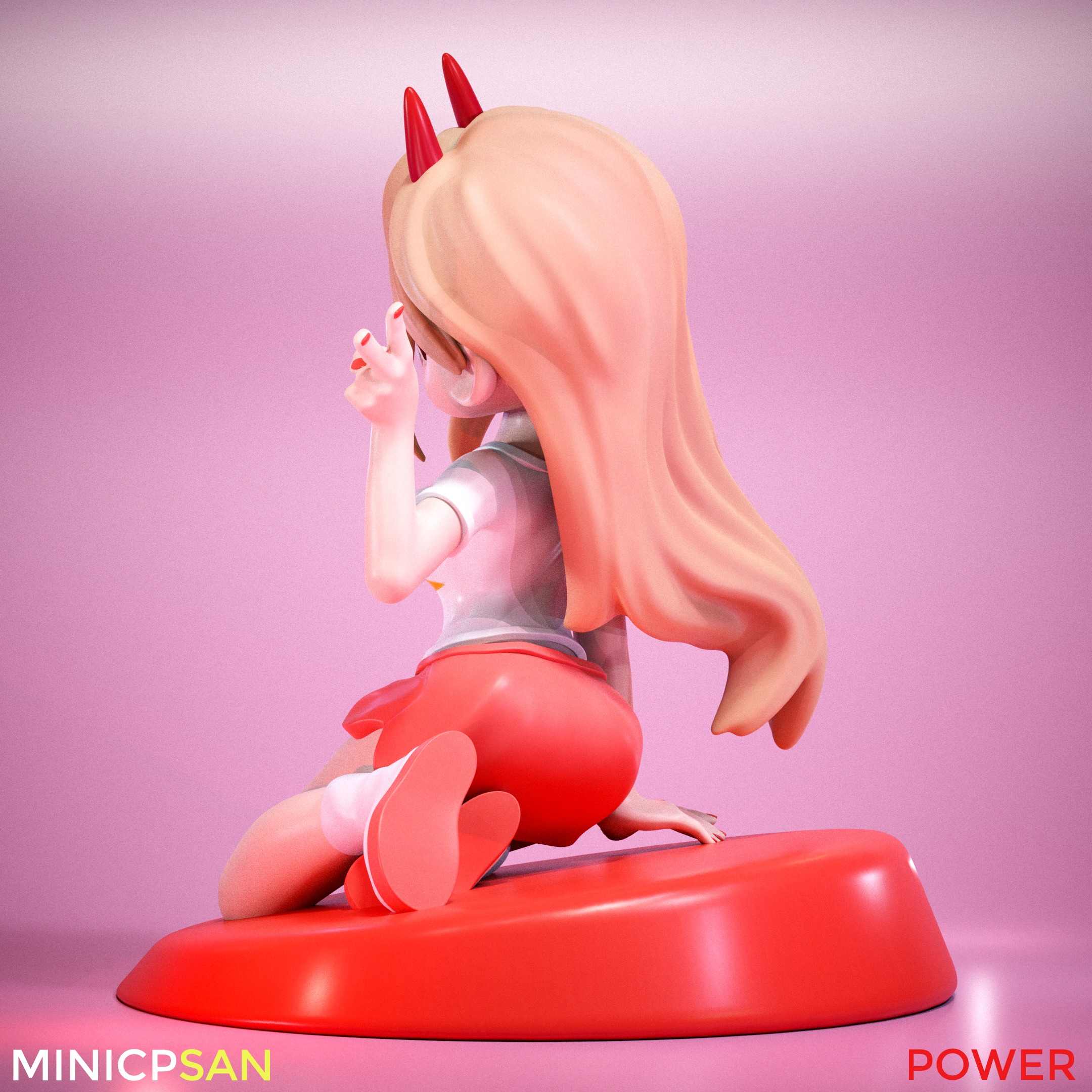 Mini Power Casual Outfit 02 - Chainsaw Man Anime Figure 3D print model_3