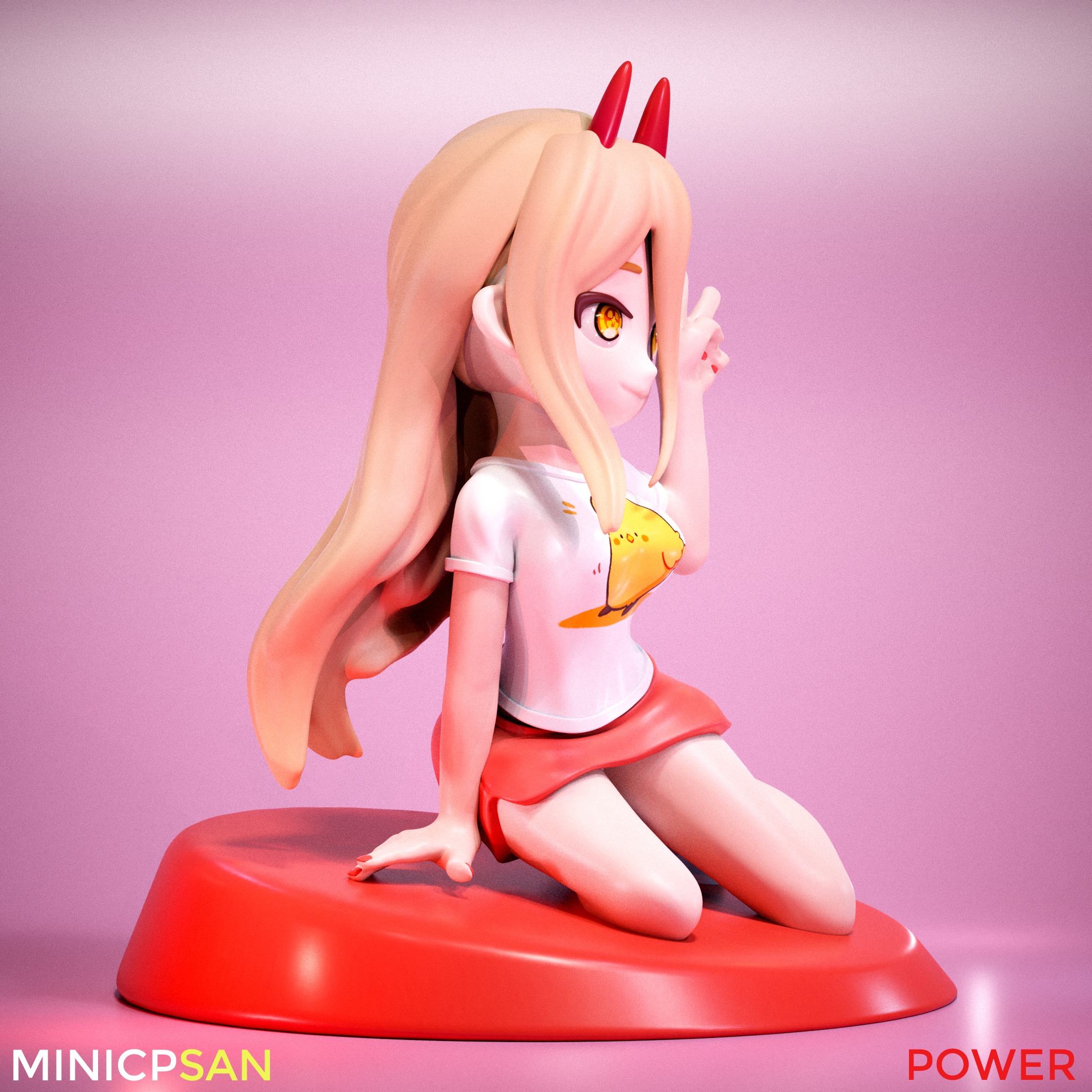 Mini Power Casual Outfit 02 - Chainsaw Man Anime Figure 3D print model_6