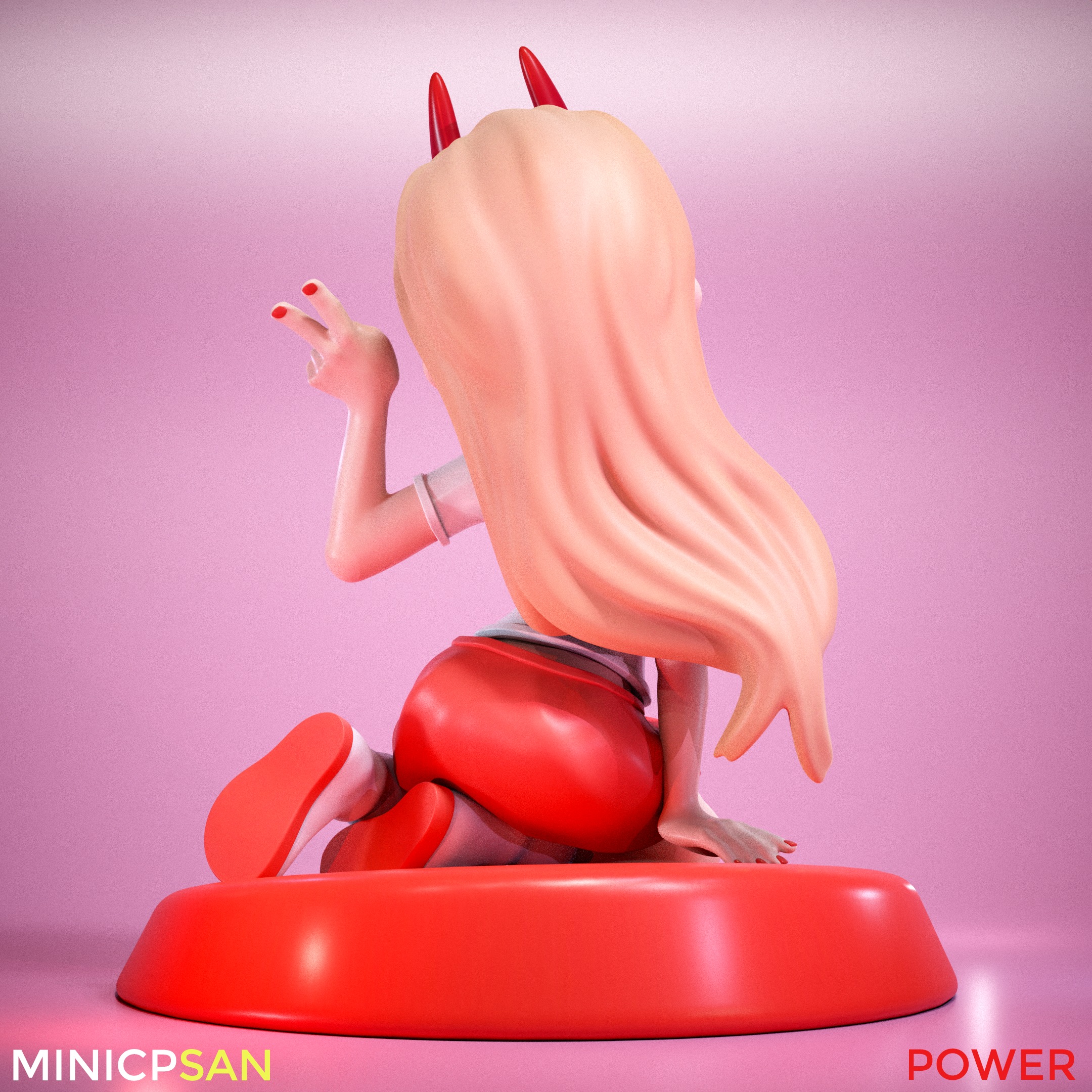 Mini Power Casual Outfit 02 - Chainsaw Man Anime Figure 3D print model_4