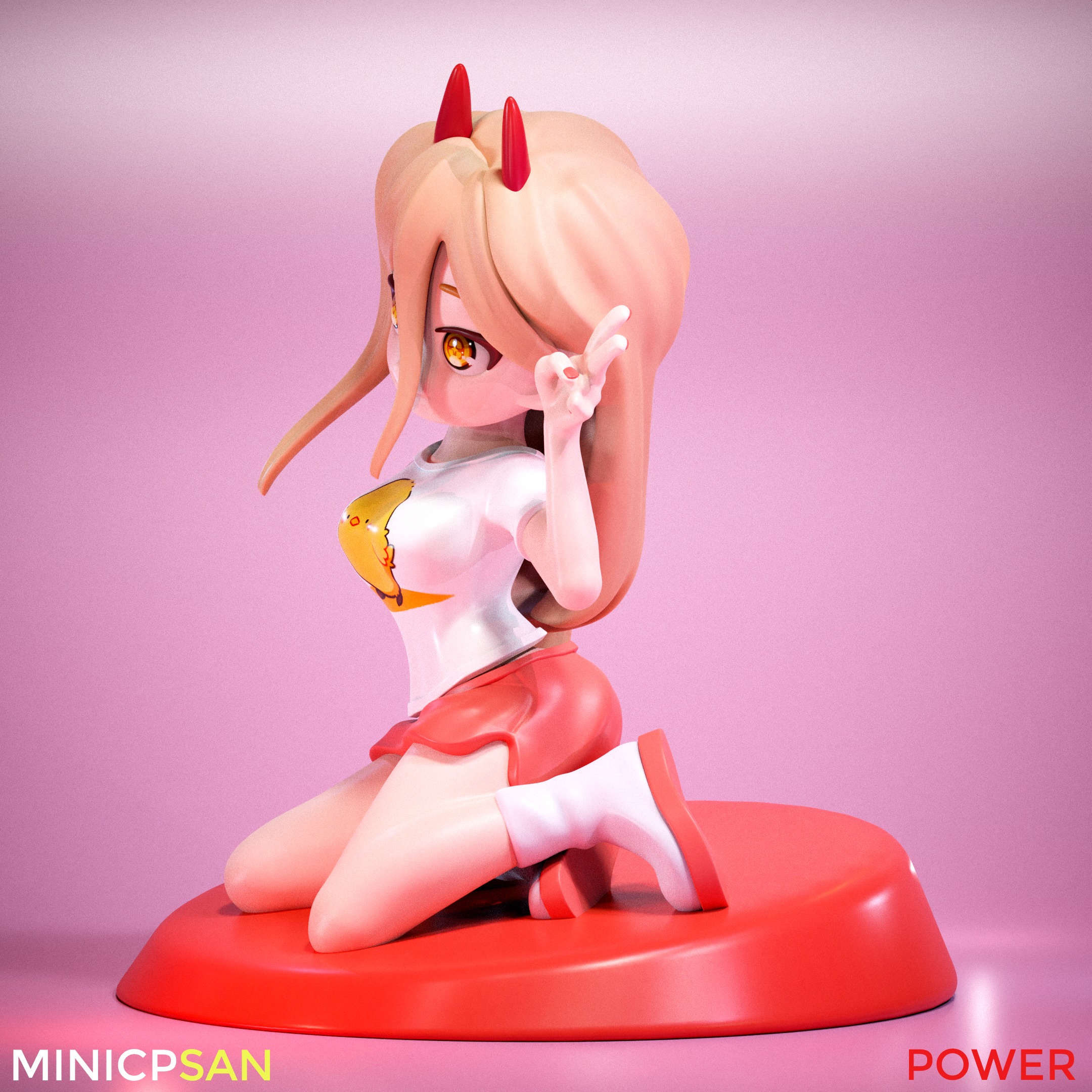 Mini Power Casual Outfit 02 - Chainsaw Man Anime Figure 3D print model_2