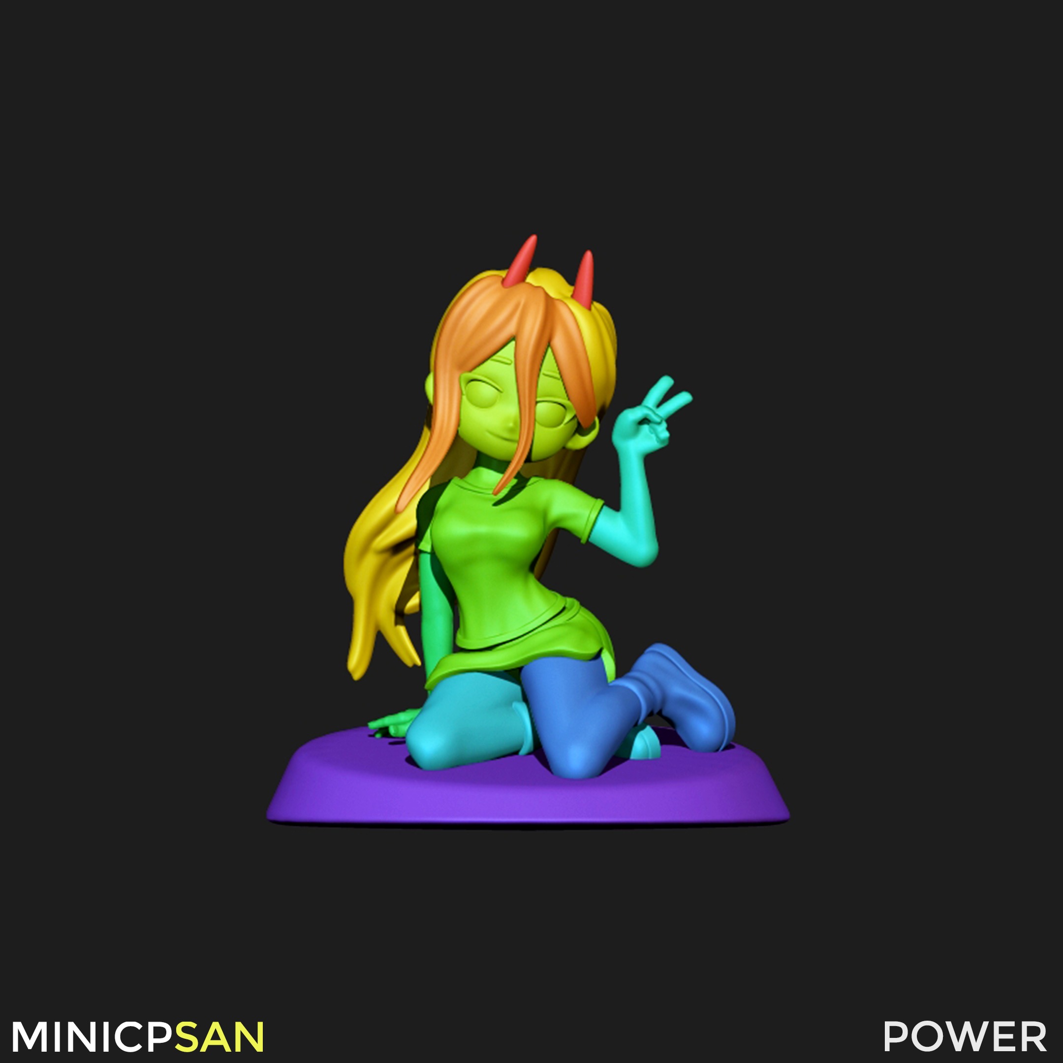 Mini Power Casual Outfit 02 - Chainsaw Man Anime Figure 3D print model_8