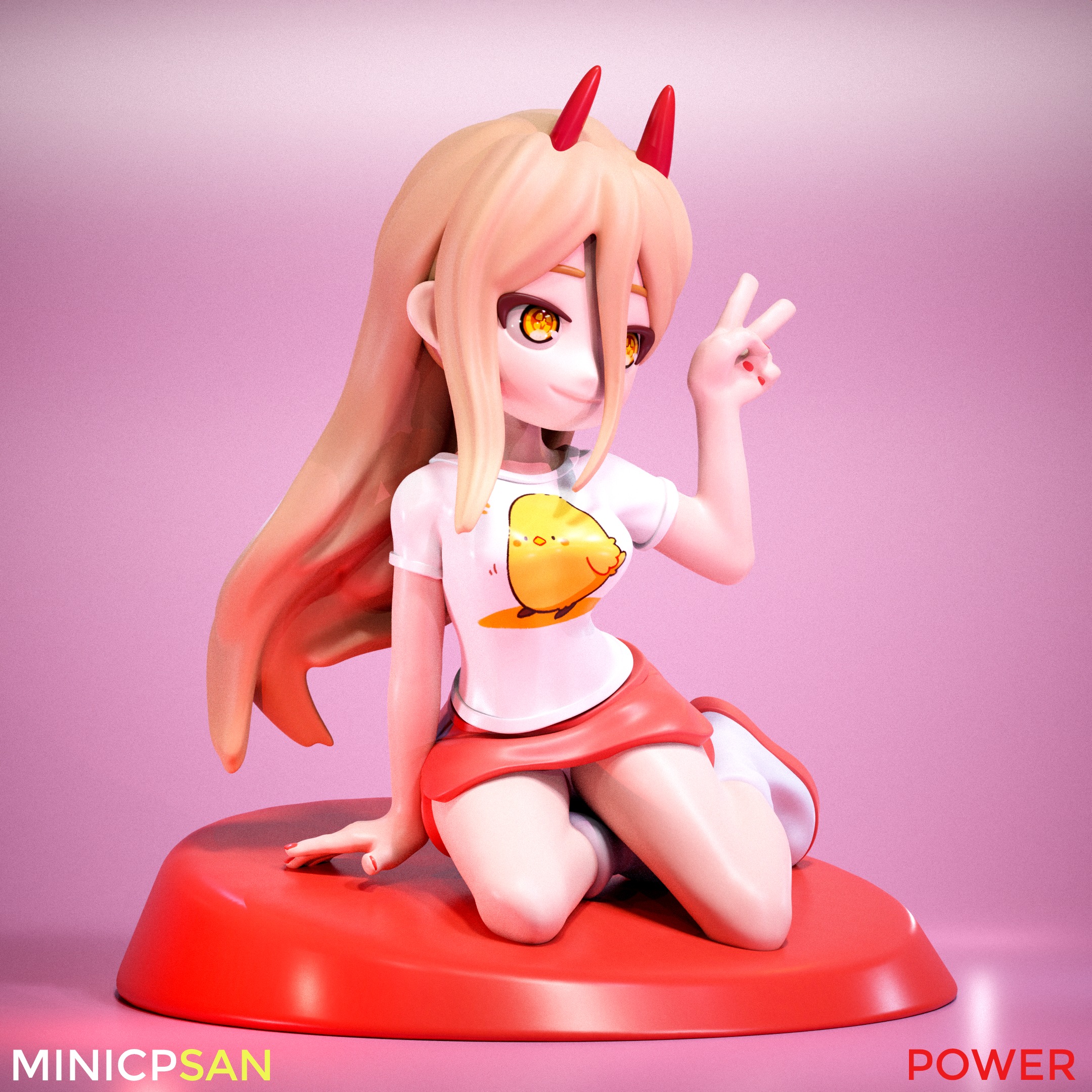 Mini Power Casual Outfit 02 - Chainsaw Man Anime Figure 3D print model_7