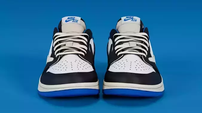 Fragment x Air Jordan Military Blue Low-poly 3D model