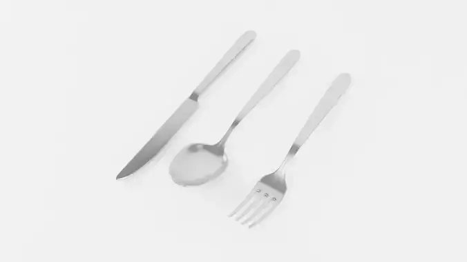 Silver Cutlery Set Fork and Spoon and Knife