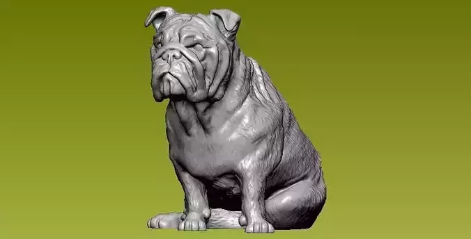 PIT BULL dog - statue - 3D print