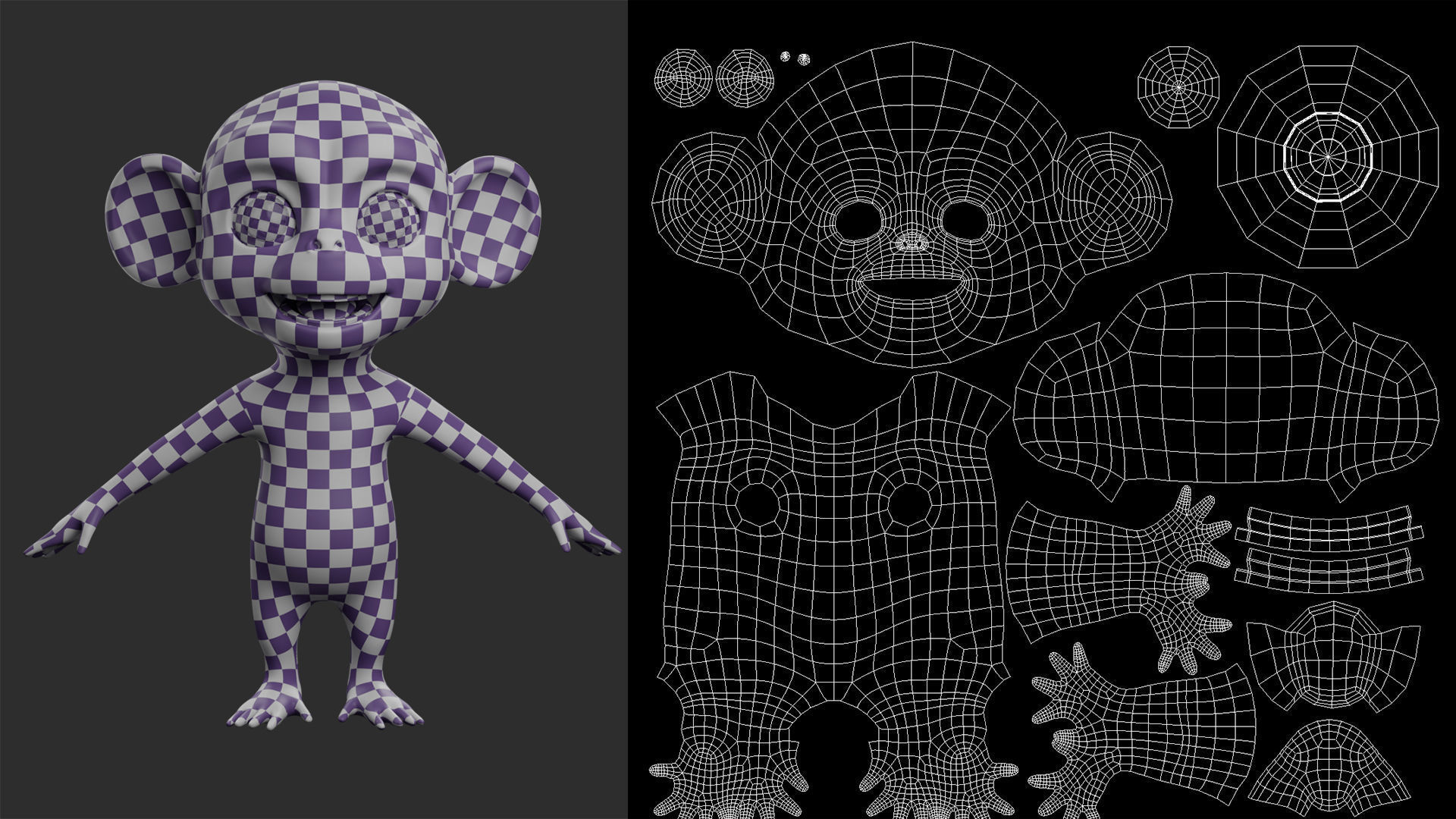 Chimpanzee  Cartoon Low-poly 3D model_7