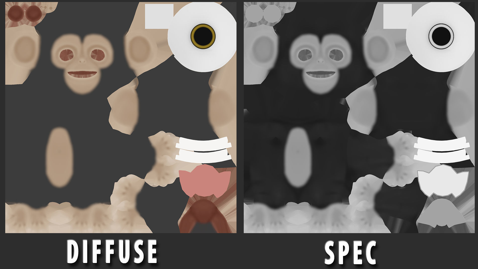 Chimpanzee  Cartoon Low-poly 3D model_8