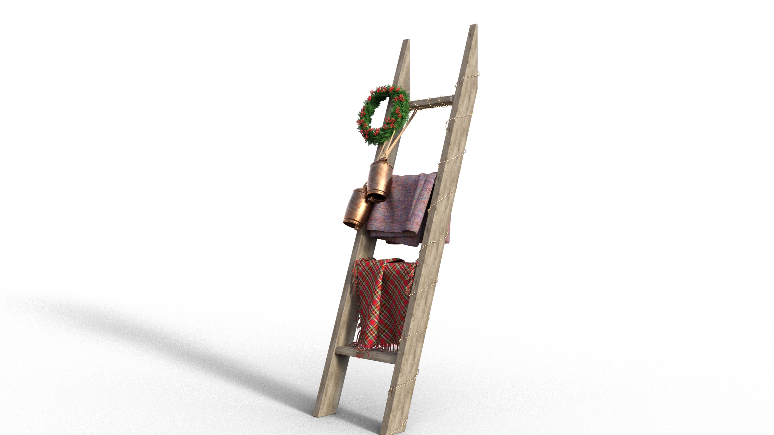 Christmas Ladder  Low-poly 3D model_2