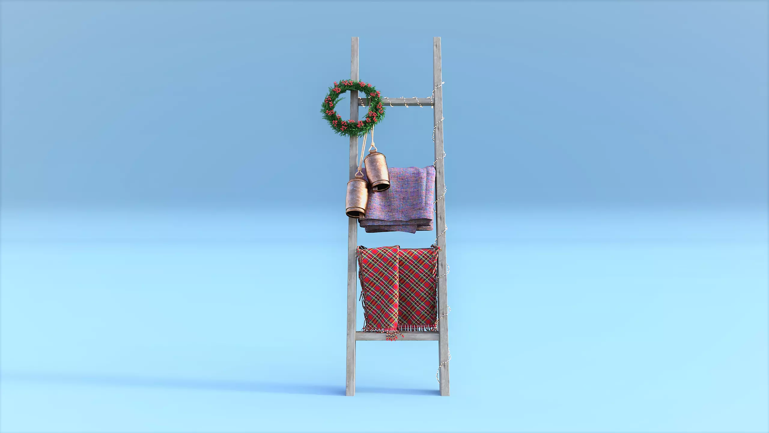 Christmas Ladder  Low-poly 3D model_0