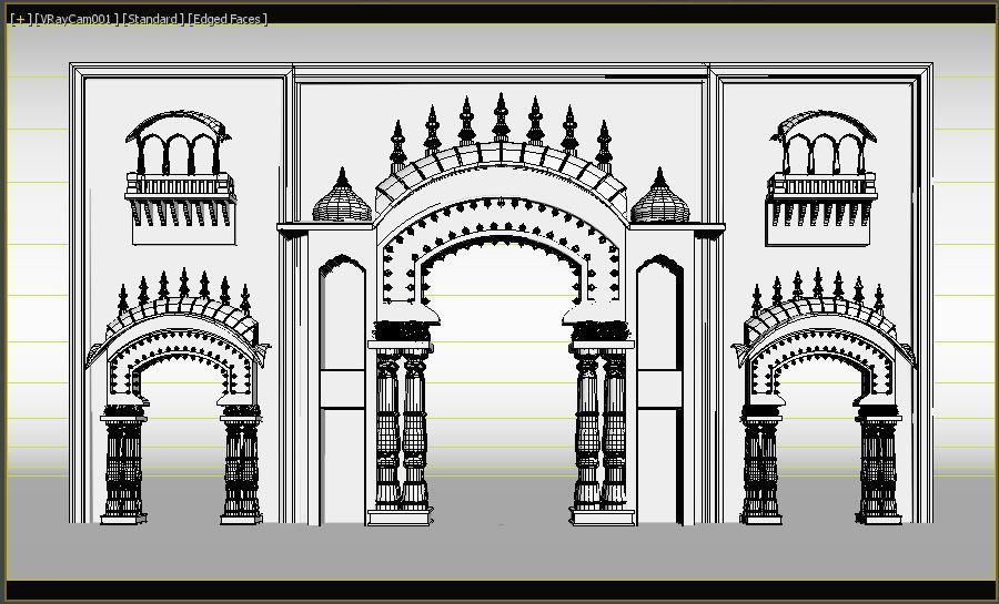 Indian Entry Gate 3D model_8