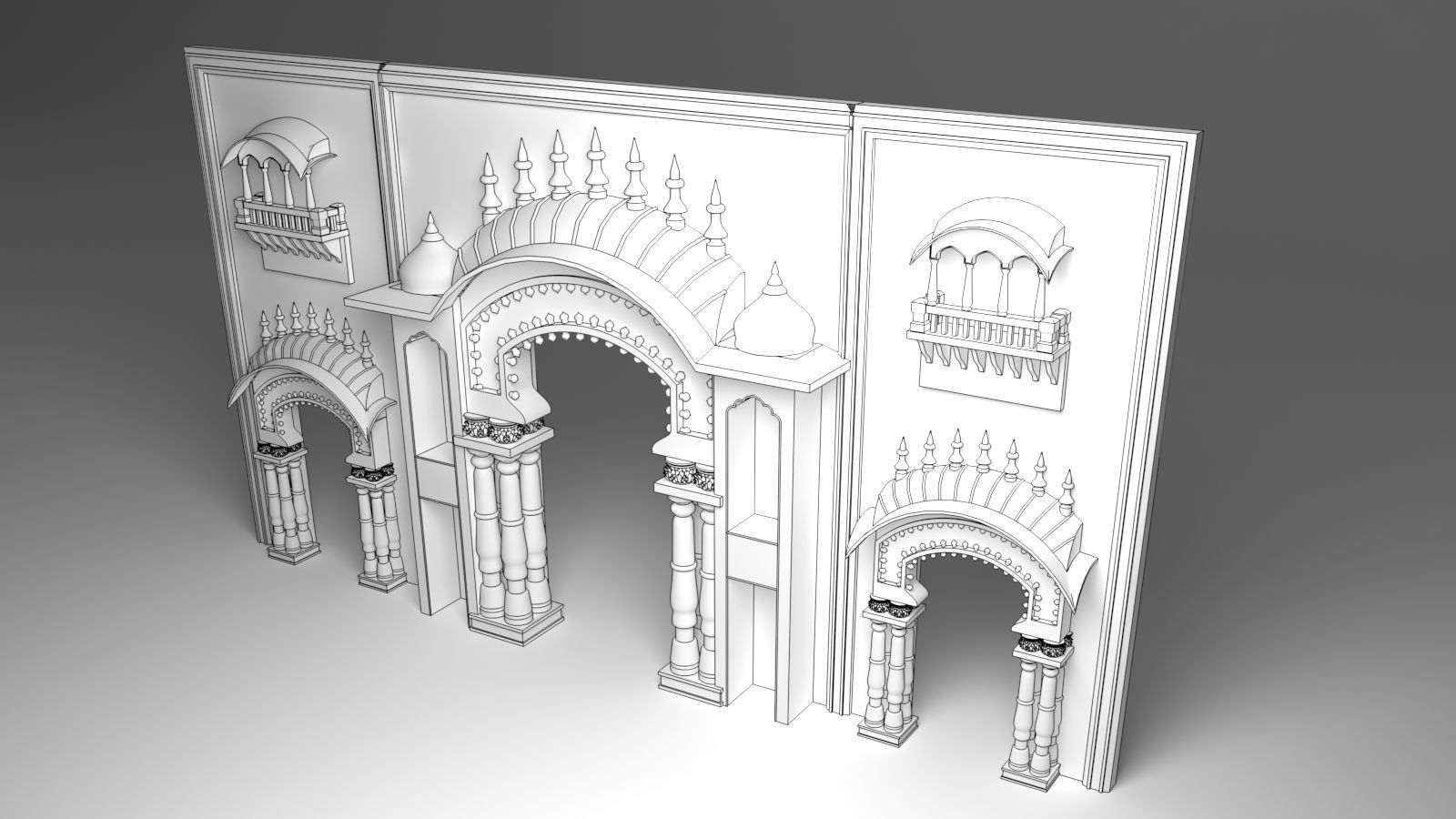 Indian Entry Gate 3D model_2