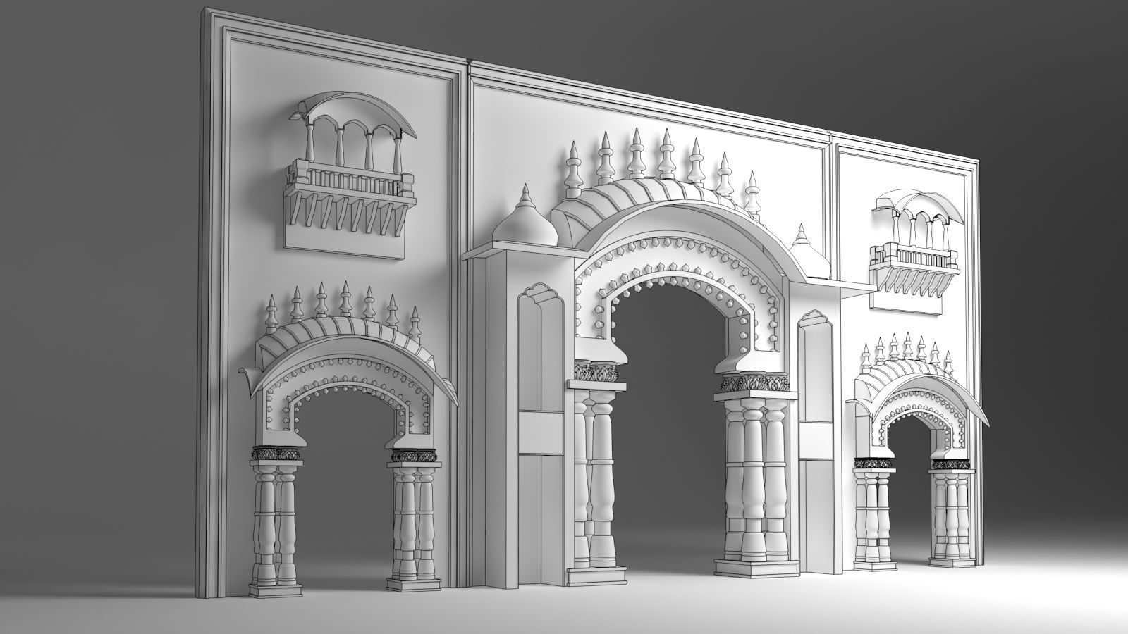 Indian Entry Gate 3D model_1