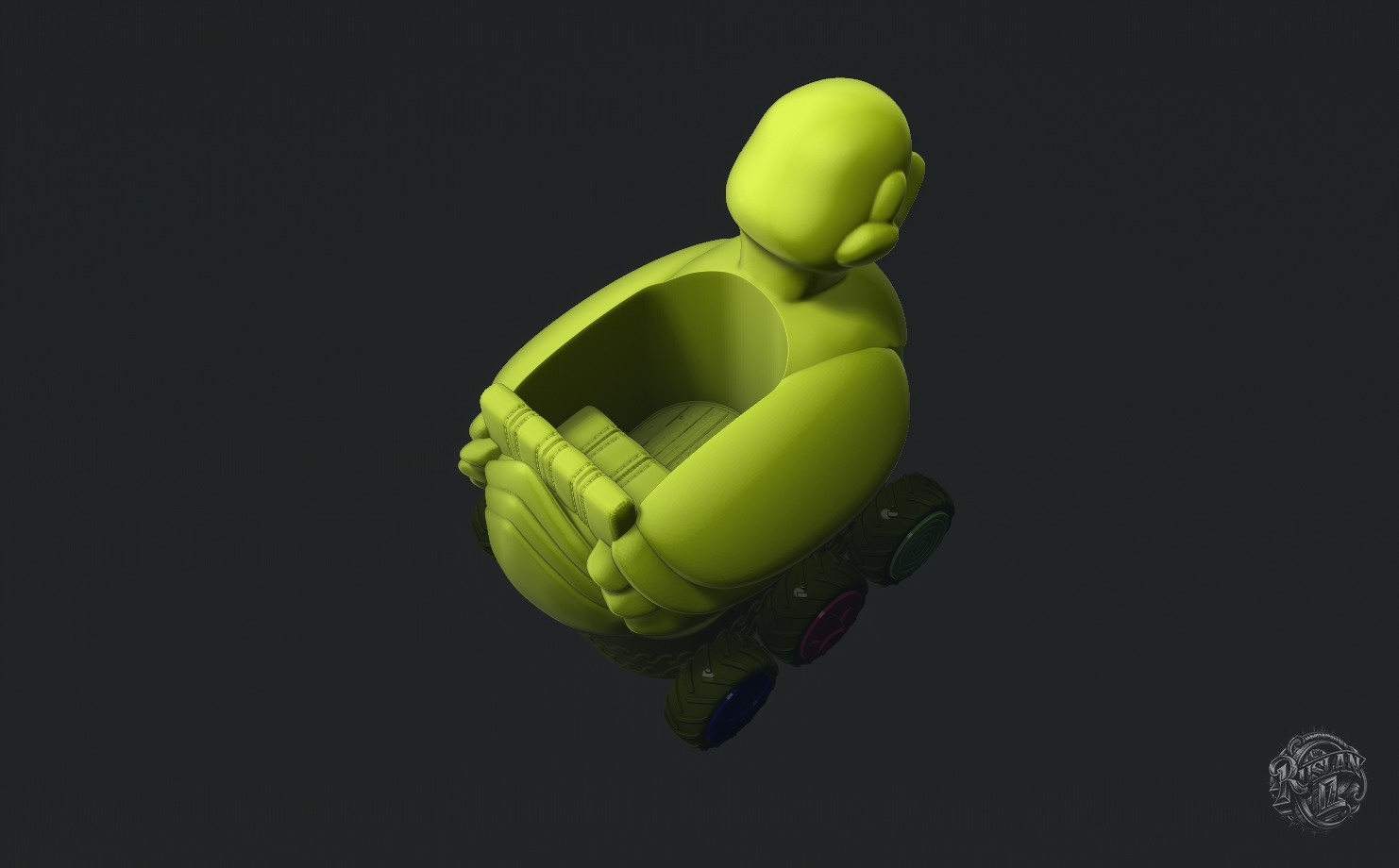 Yellow Duck  Penguins Vehicle 3D print model_7