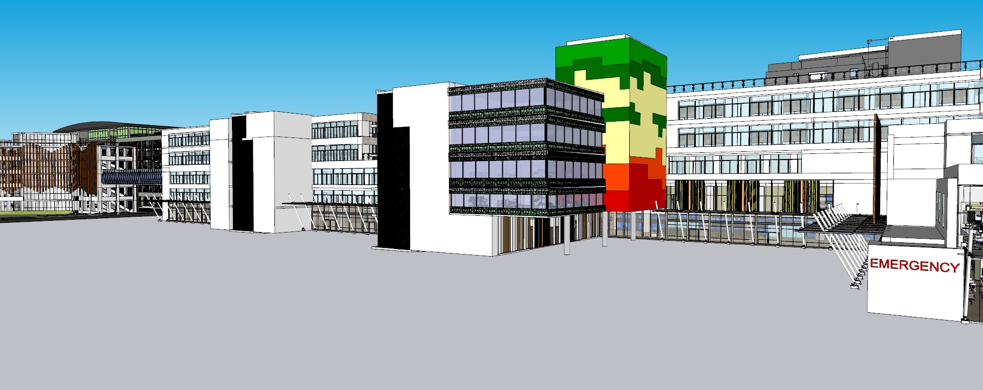 Modern hospital 3D model_10