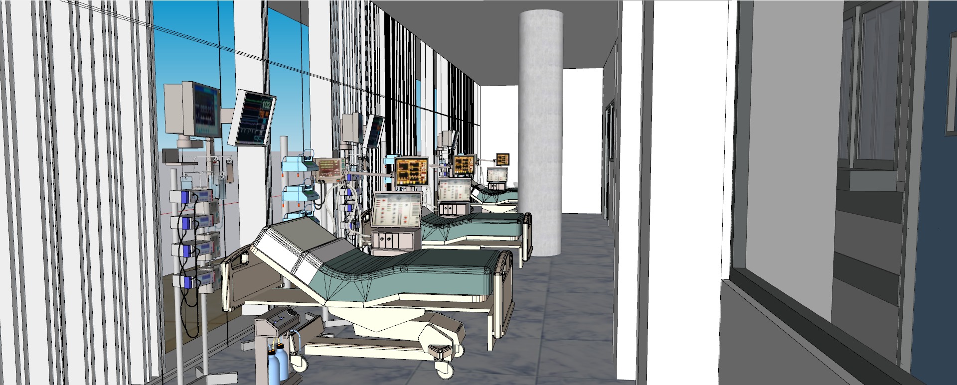 Modern hospital 3D model_50