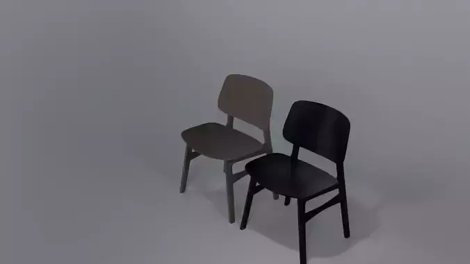 Modern Chair Black Wood and Black Metal 4K Textures