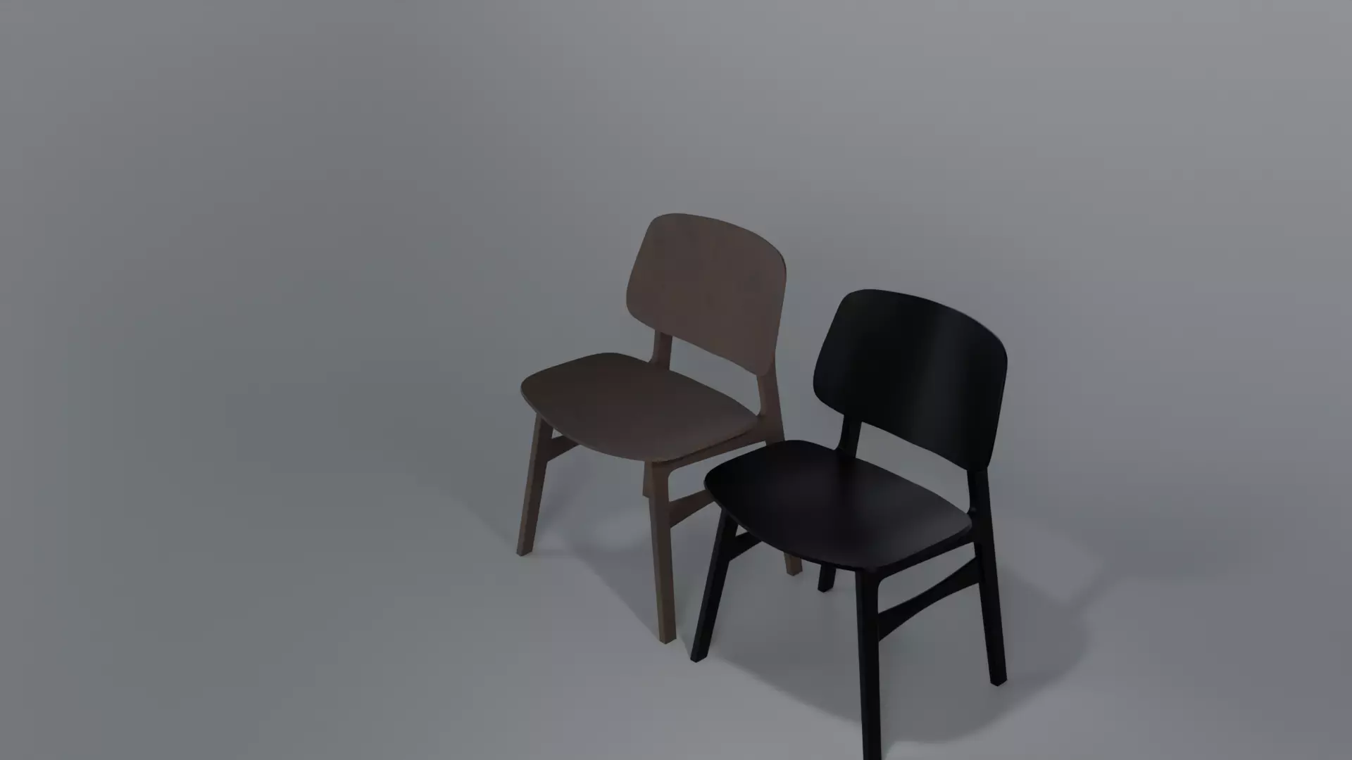 Modern Chair Black Wood and Black Metal 4K Textures Free 3D model