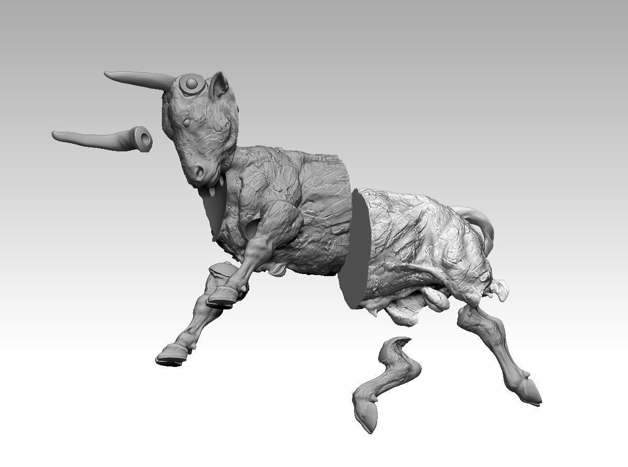 Modern Art Home Decor Abstract Bull  3D print model_6