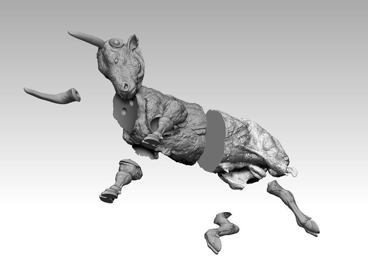 Modern Art Home Decor Abstract Bull  3D print model_7
