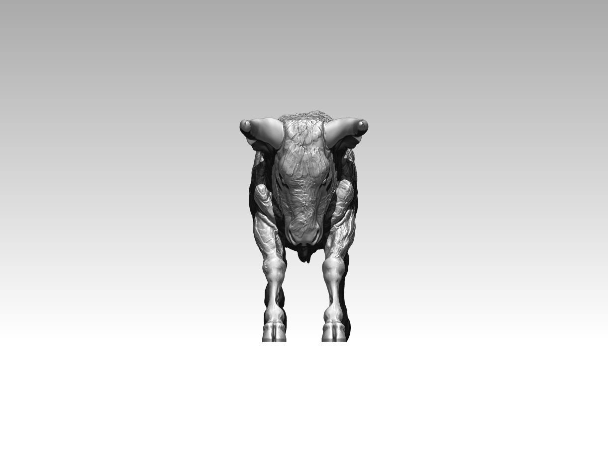 Modern Art Home Decor Abstract Bull  3D print model_3