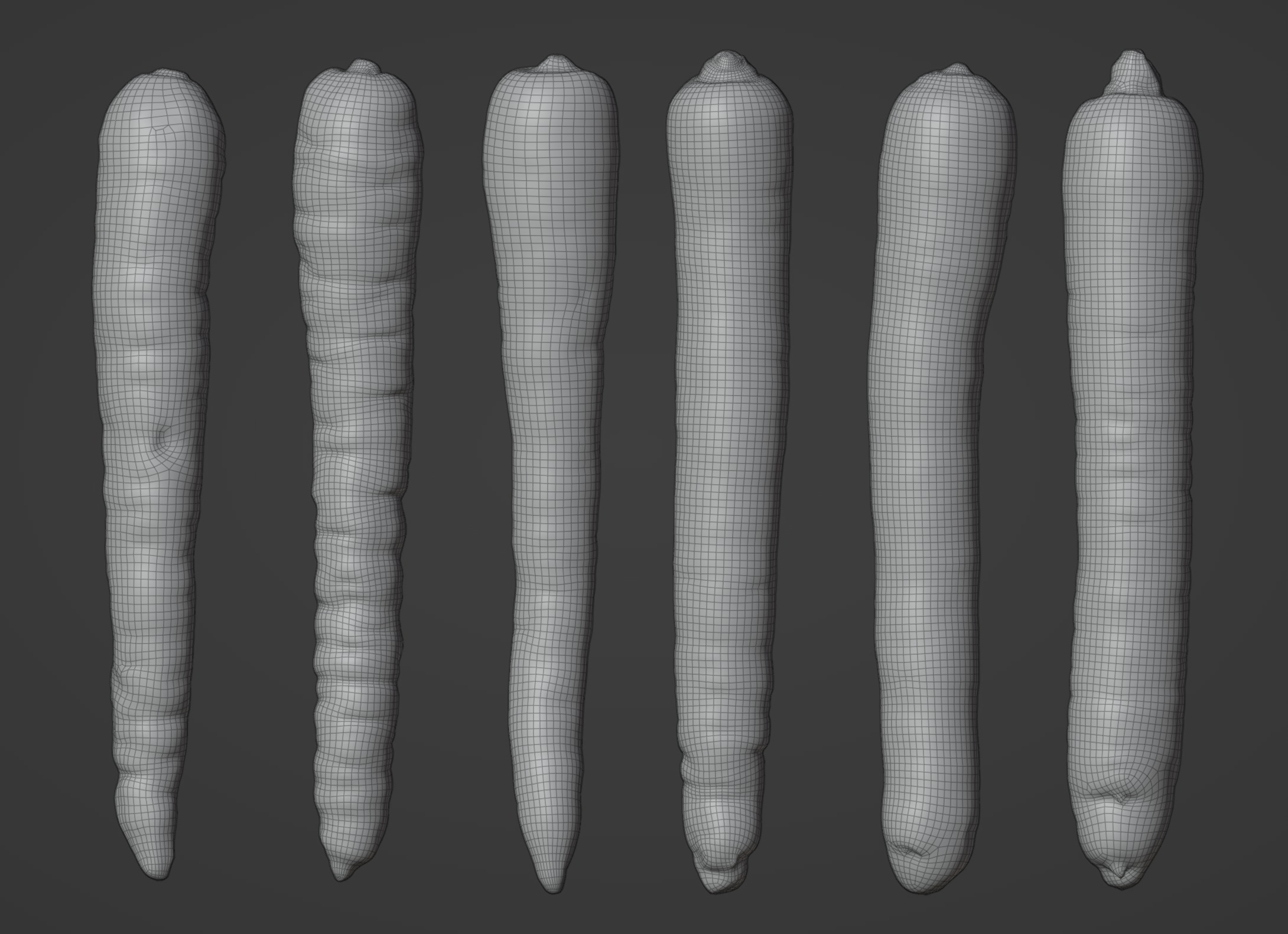 Carrots Set 01 Low-poly 3D model_7