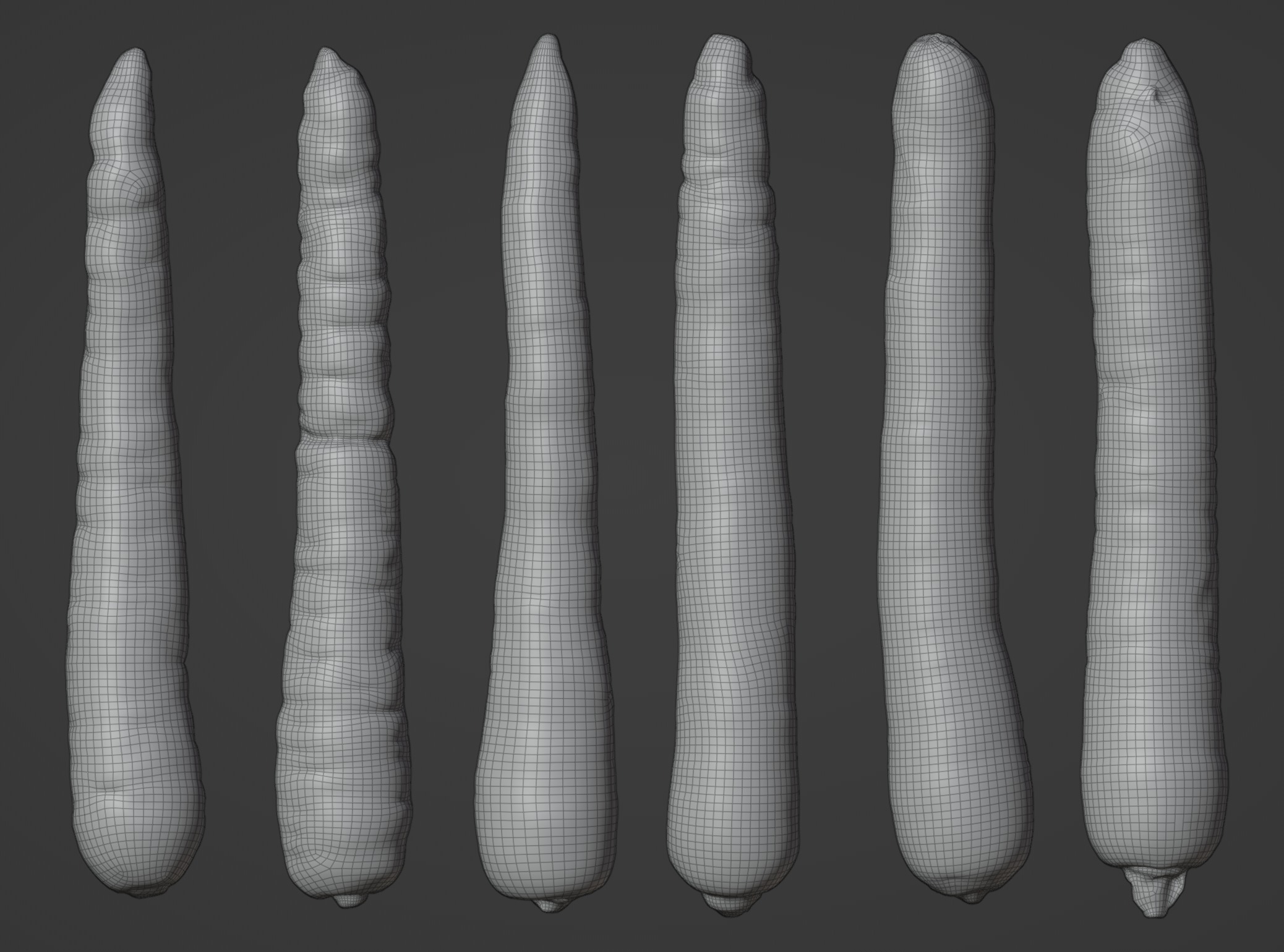 Carrots Set 01 Low-poly 3D model_8