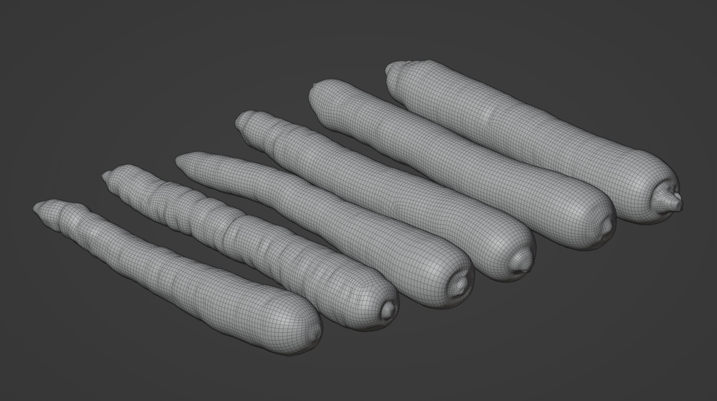 Carrots Set 01 Low-poly 3D model_9