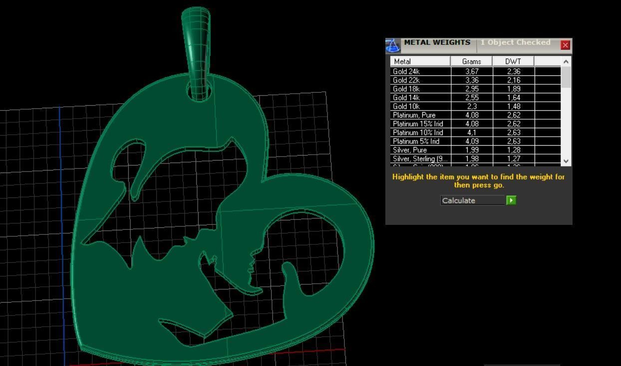 mother with child pendant 3D print model_2