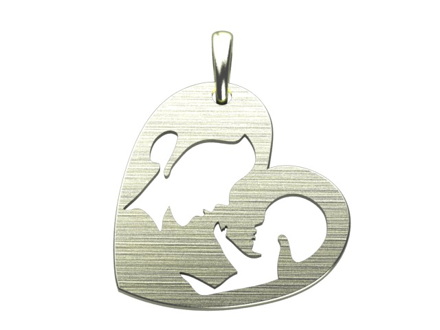 mother with child pendant 3D print model_10