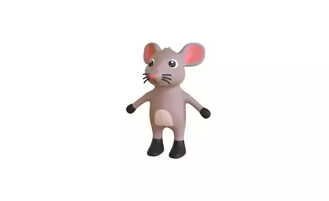 High-Quality 3D Cute Rat for Games