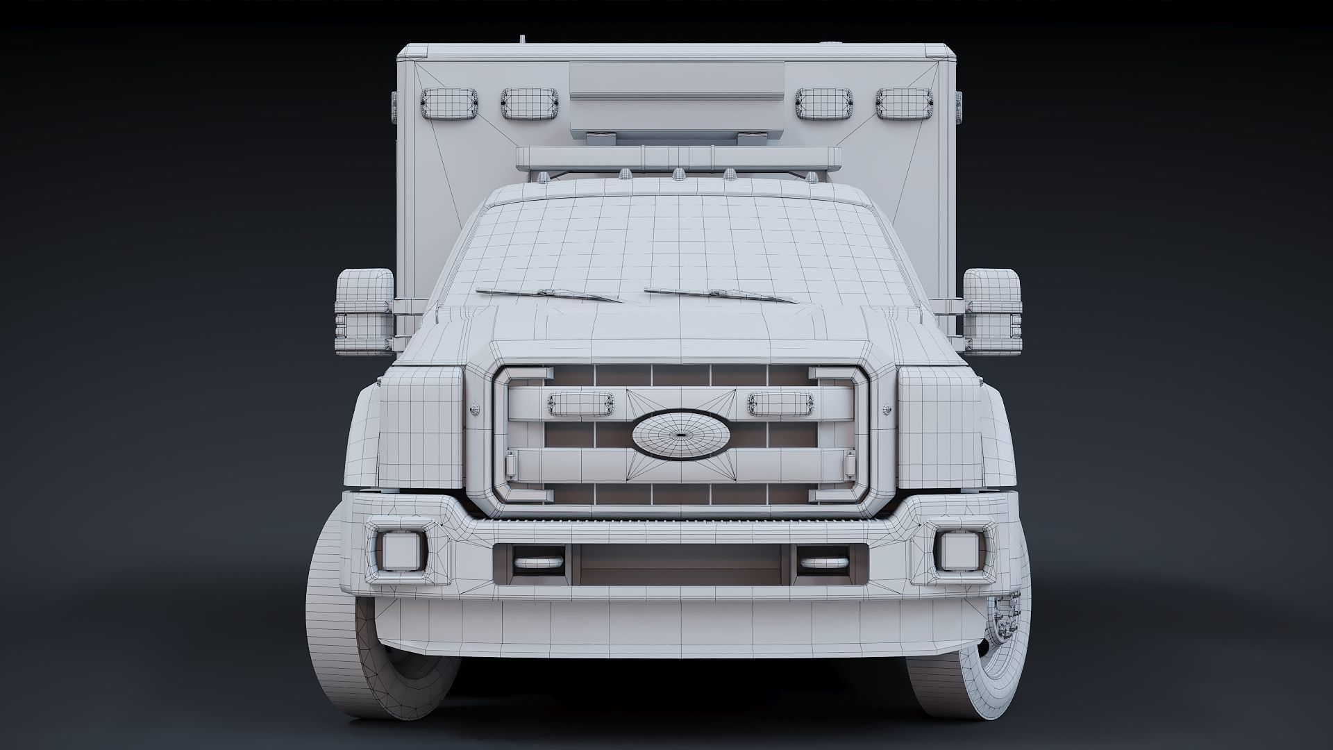 Ambulance EMS FDNY Low-poly 3D model_39