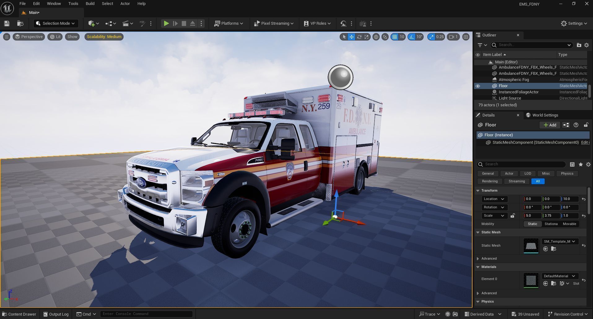 Ambulance EMS FDNY Low-poly 3D model_52