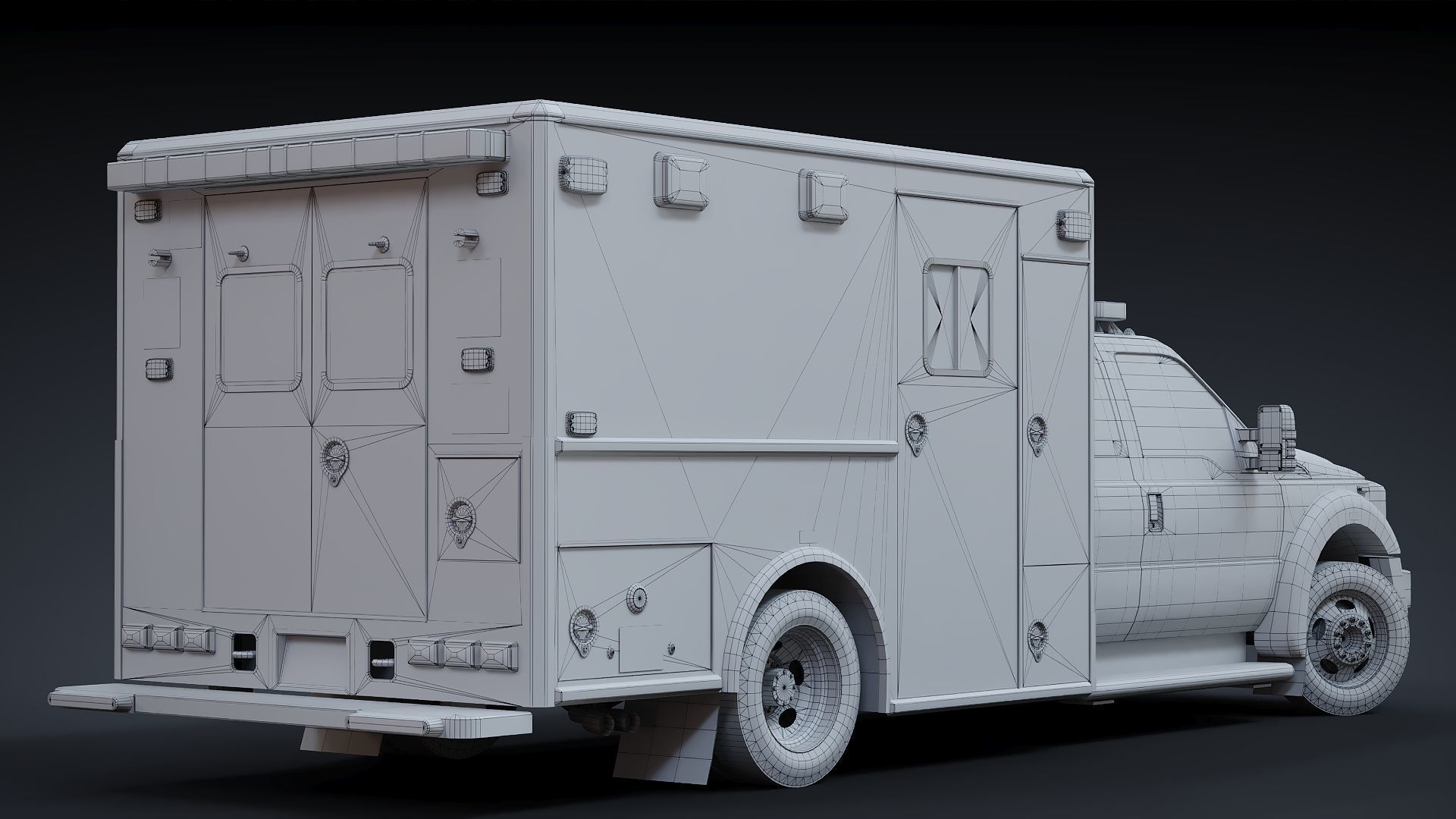Ambulance EMS FDNY Low-poly 3D model_38