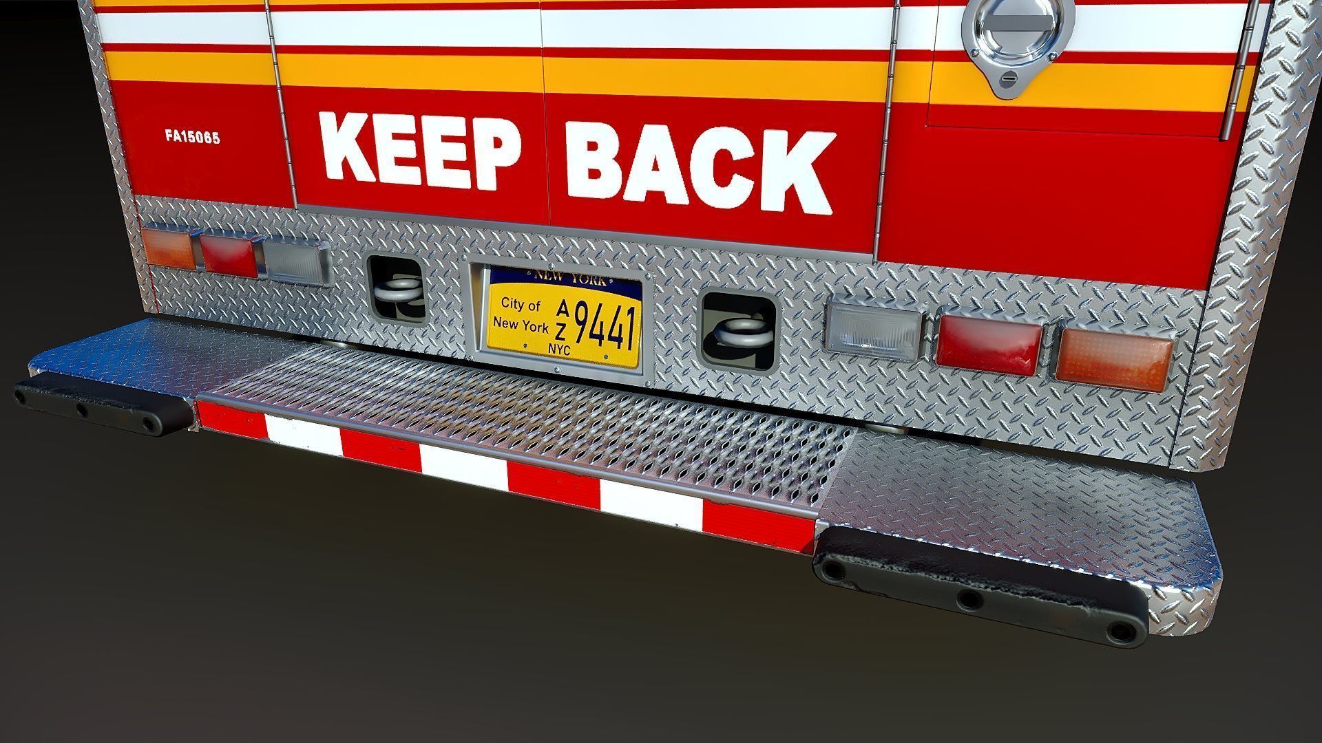 Ambulance EMS FDNY Low-poly 3D model_30