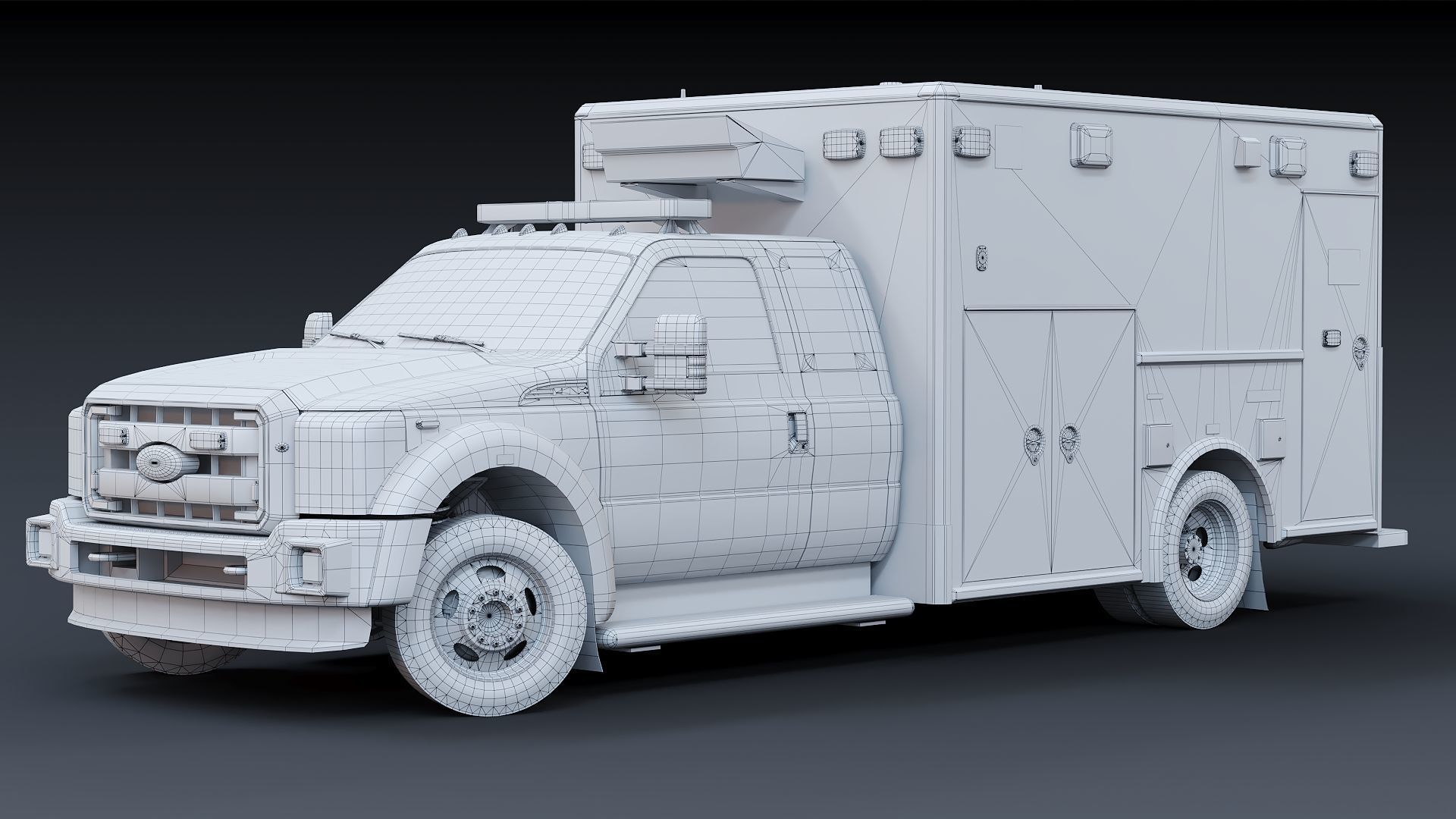 Ambulance EMS FDNY Low-poly 3D model_35