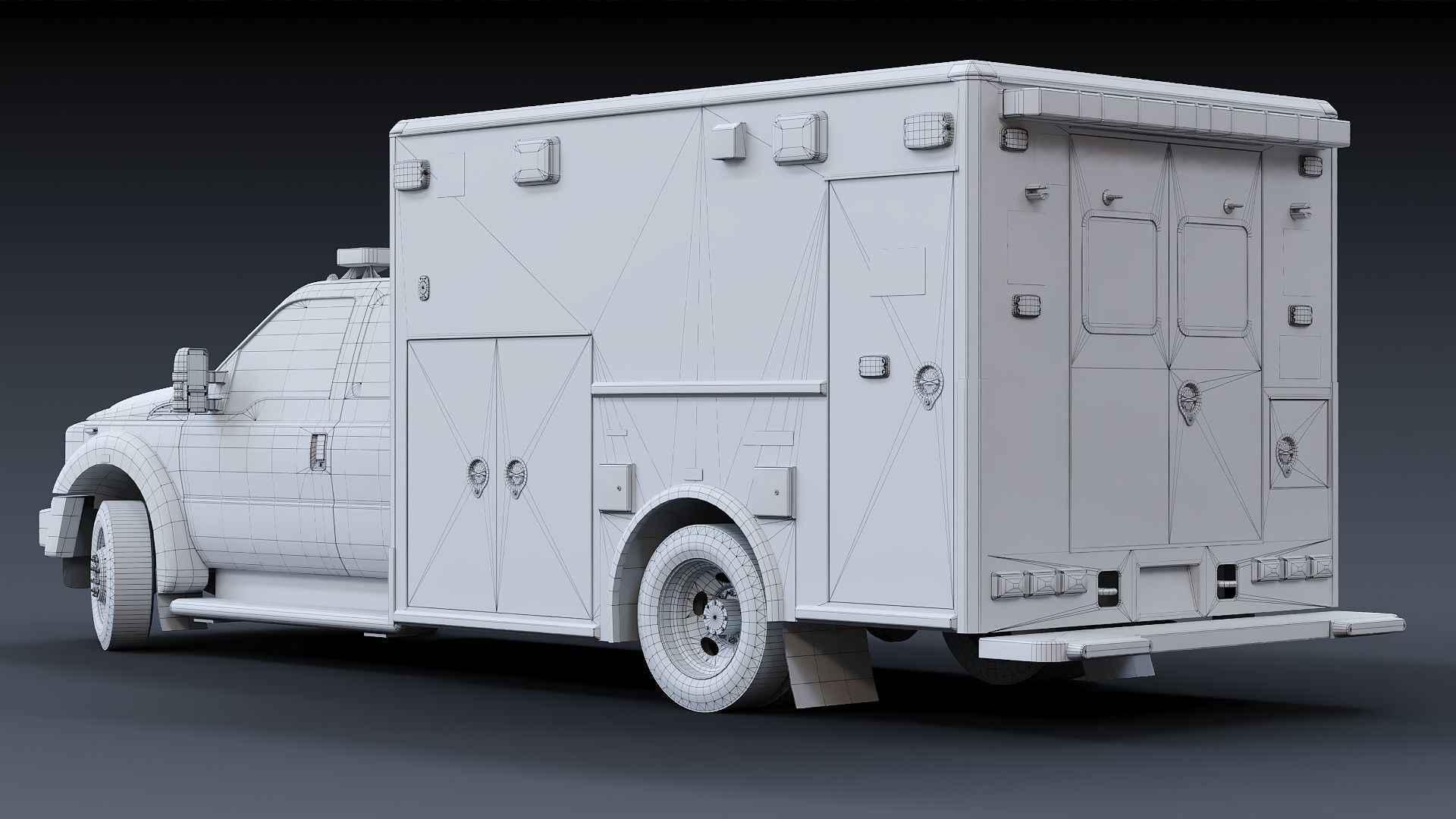 Ambulance EMS FDNY Low-poly 3D model_36