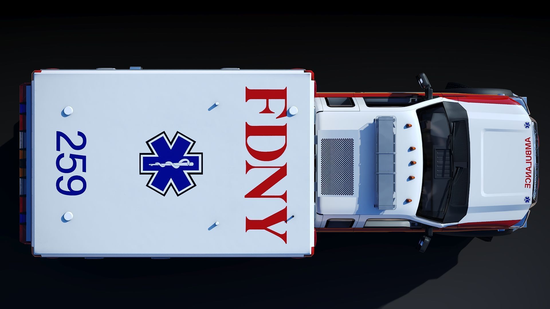 Ambulance EMS FDNY Low-poly 3D model_26