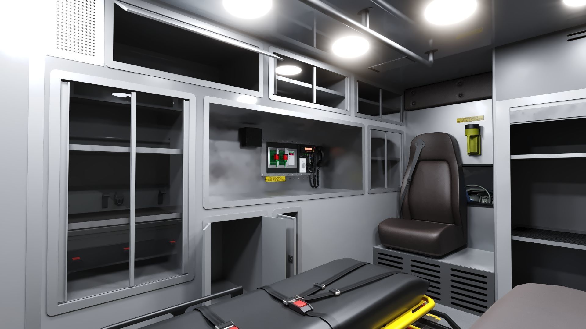 Ambulance EMS FDNY Low-poly 3D model_22