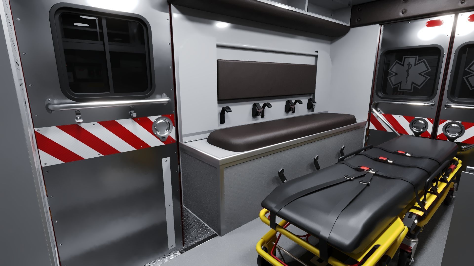Ambulance EMS FDNY Low-poly 3D model_24