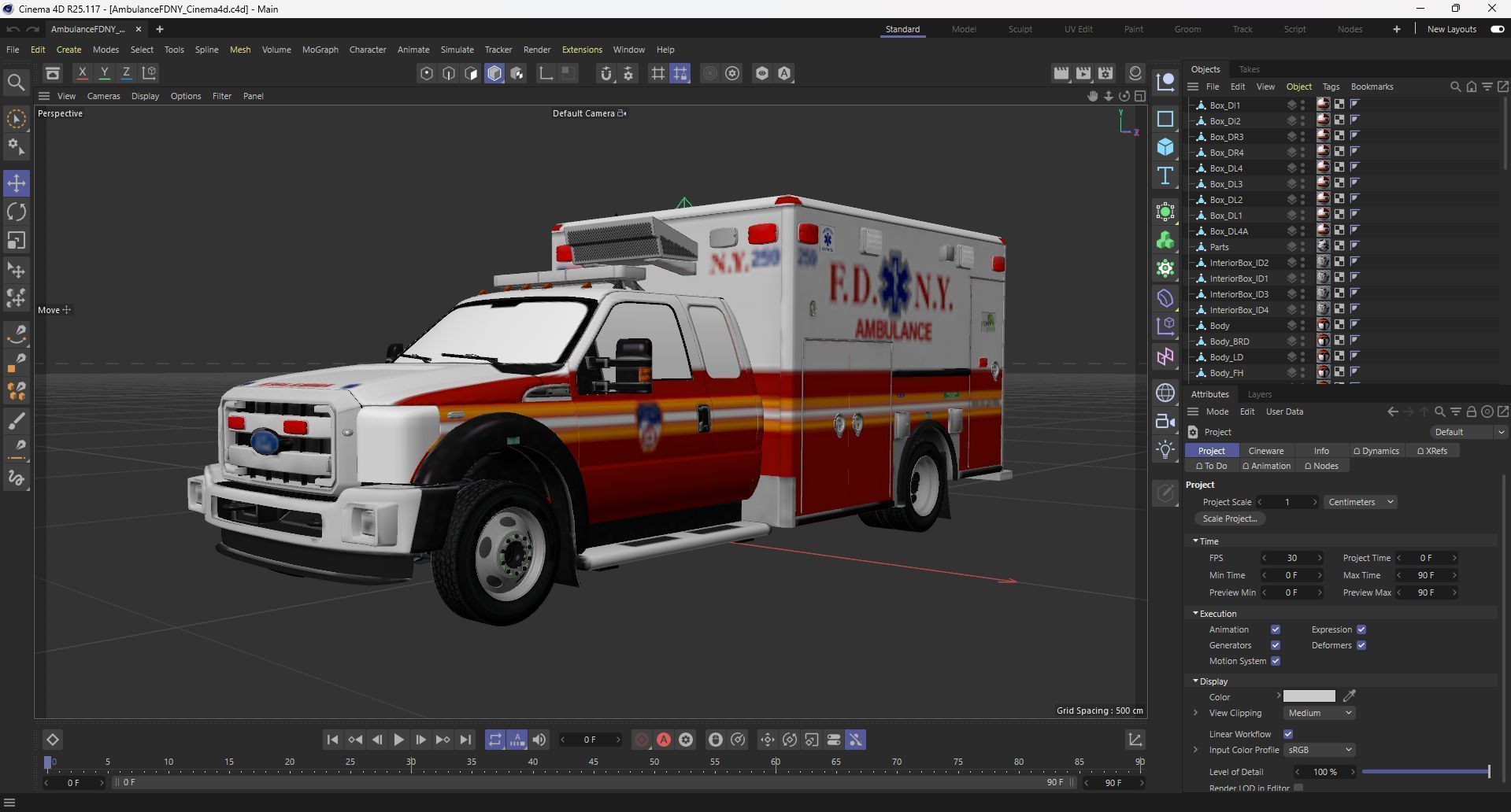 Ambulance EMS FDNY Low-poly 3D model_51