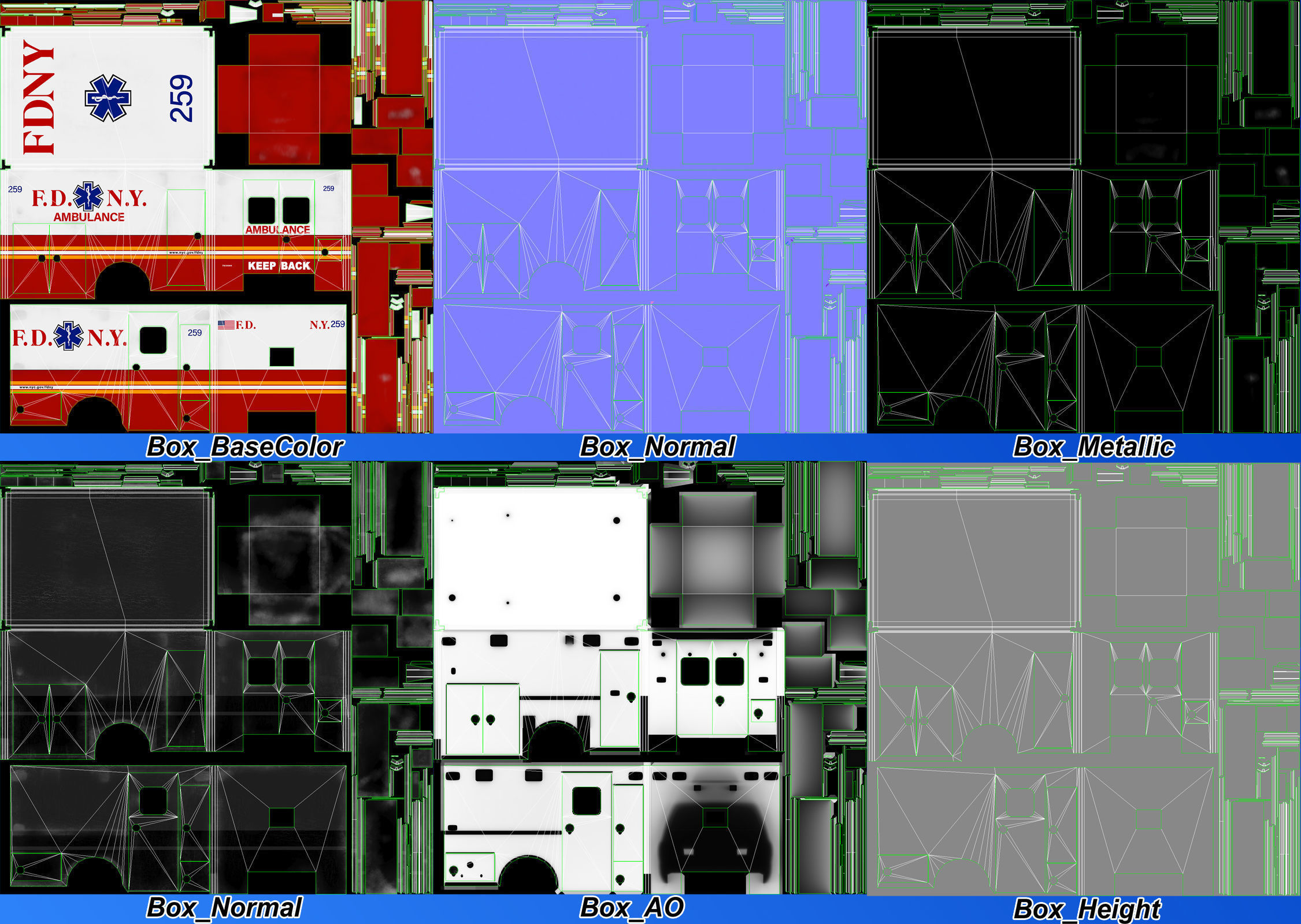 Ambulance EMS FDNY Low-poly 3D model_54