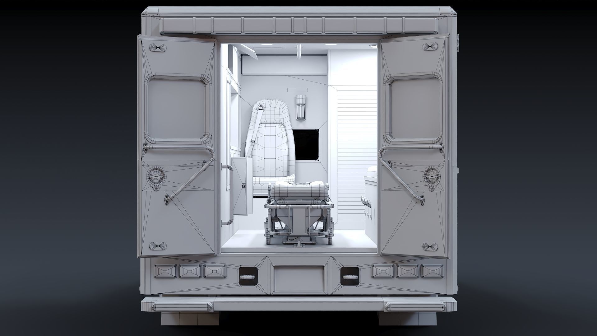 Ambulance EMS FDNY Low-poly 3D model_37