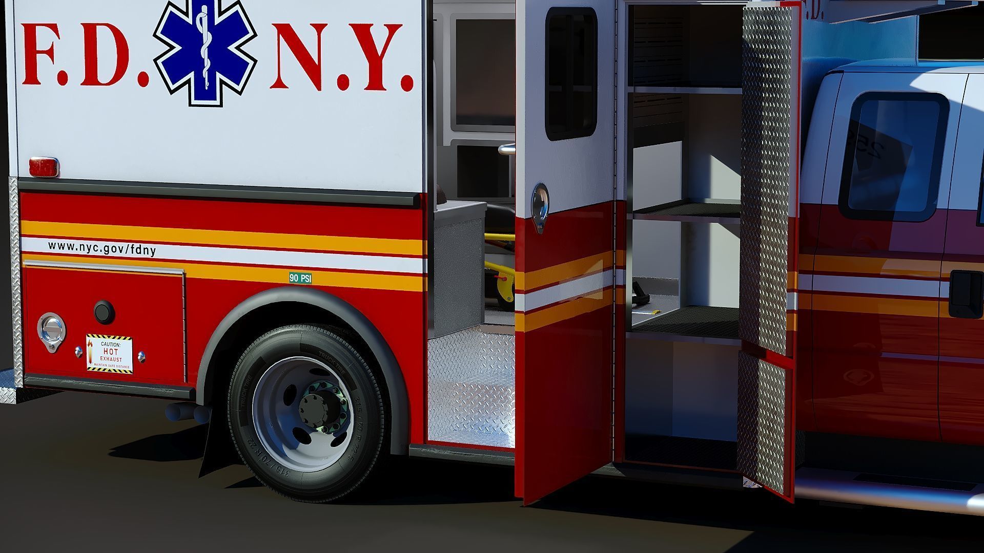 Ambulance EMS FDNY Low-poly 3D model_29