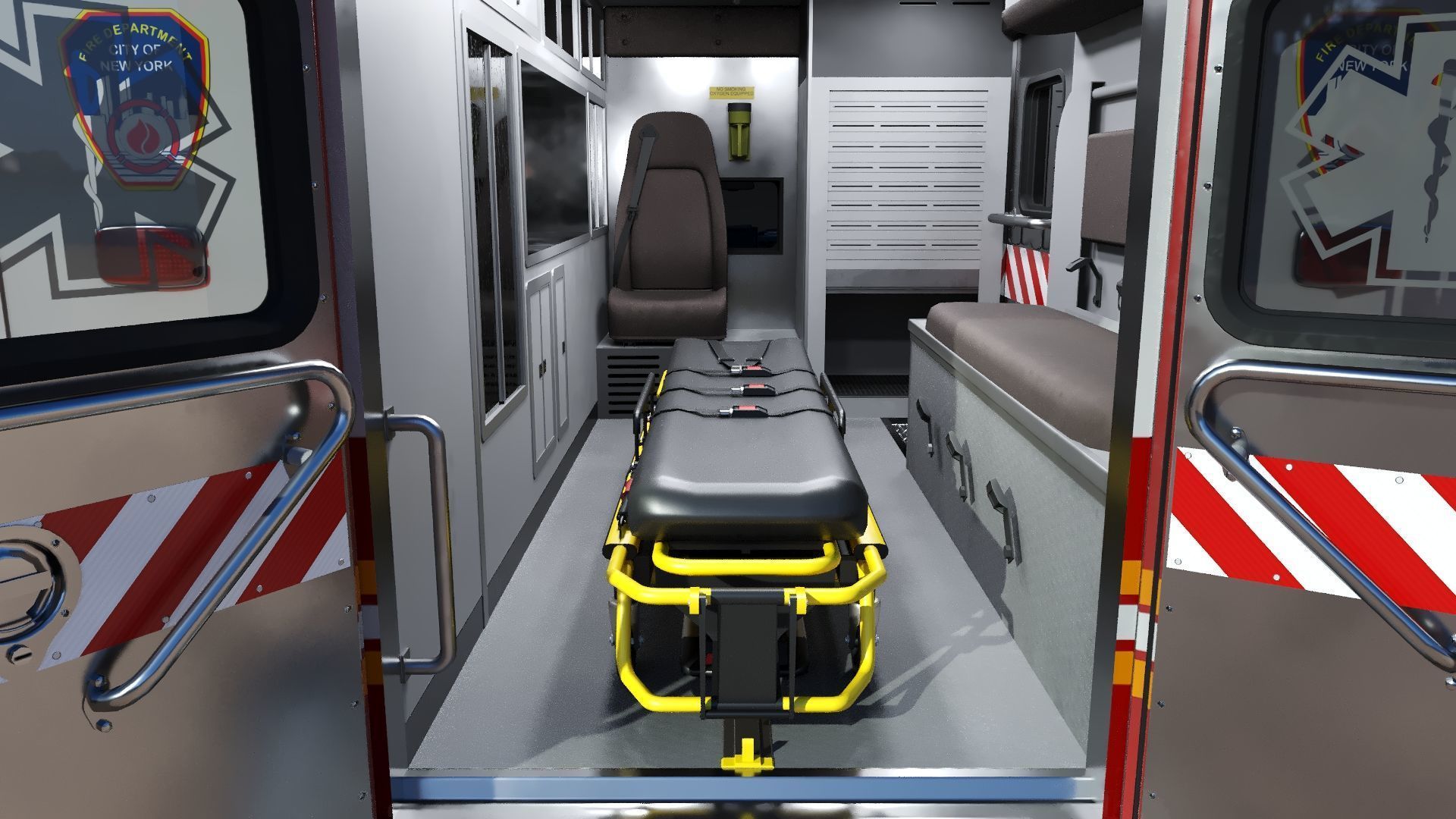 Ambulance EMS FDNY Low-poly 3D model_21